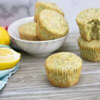 Lemon Poppy Seed Muffins in a bowl on a table